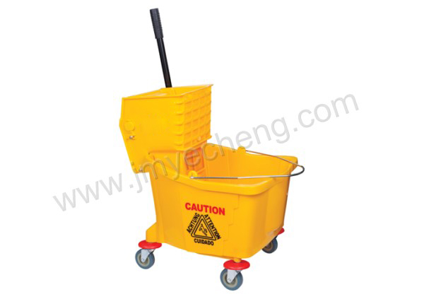 Yellow Mop Bucket With Side Press Wringer