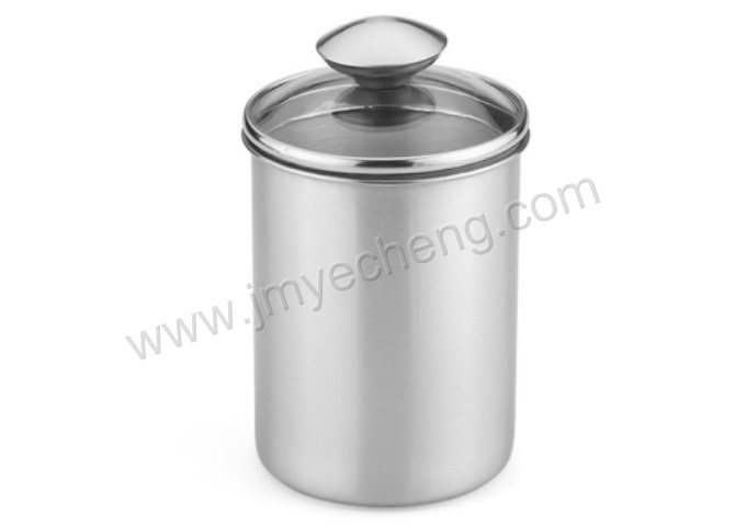 S/S storage canister with glass lid