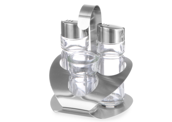Glass Cruet Stand Set